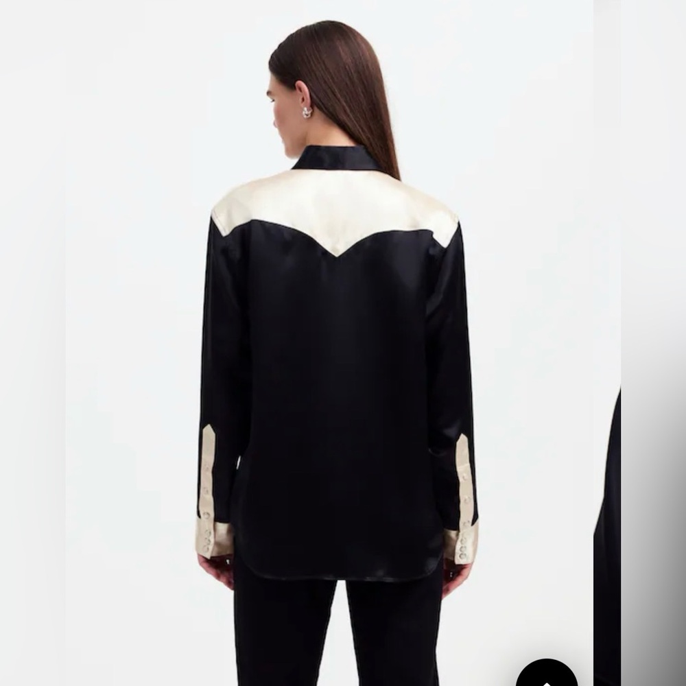 Alexa Chung/Madewell Satin Western Shirt - Picture 3 of 9